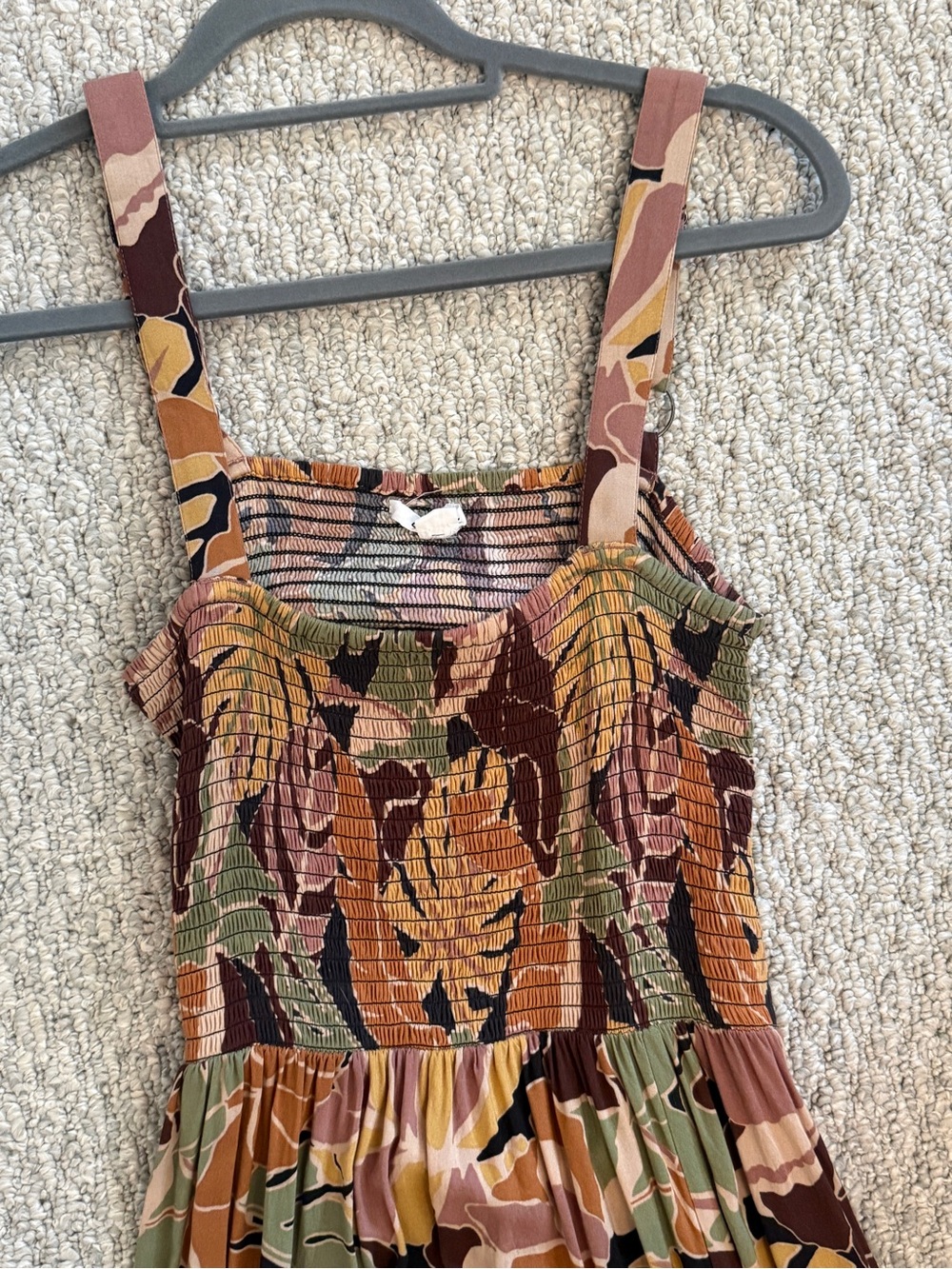 O'Neill Maxi Sundress in Olive, Mustard & Mauve - Picture 2 of 3